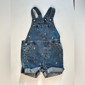 GAP Denim Shortalls with floral design size 2
